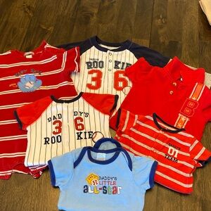 Baseball lot. Assorted items& sizes 3 to 18 months for your growing ball player.